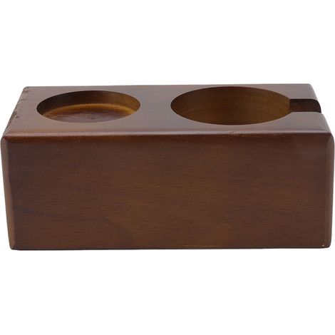 Support Tamper en Bois de Hêtre avec Rack de Rangement Accessoires Bar à Café pour 58mm Marron (1/5)