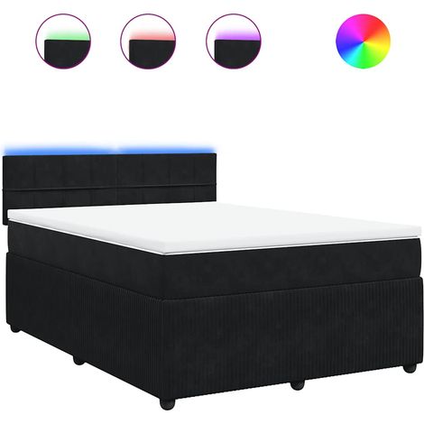 Maison Exclusive - Boxspringbett mit Matratze Schwarz 160x200 cm