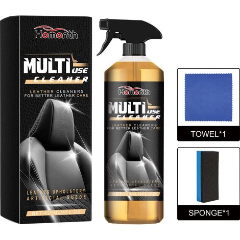 Auto-Lederreinigungsset – 120 ml + Schwamm + Tuch für die Pflege, Aufbereitung, Fleckenentfernung und Reinigung von Auto-Leder im Innenraum. -- DE (1/5)