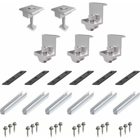 Fixation Panneau Solaire,Support Panneau Solaire,Kit de montage de panneaux solaires, accessoires de panneaux solaires pour centrale de toit-terrasse, montage de panneaux métalliques sur le toit