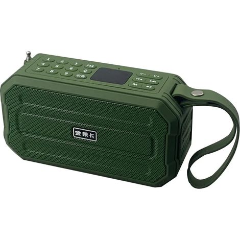 Mini radio FM, radio numérique portable avec affichage LED, enceinte Bluetooth sans fil d'extérieur, caisson de basses, compatible avec l'enregistrement sur carte TF et USB. (1/5)