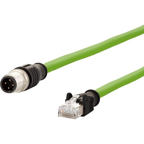 METZ CONNECT VERBINDUNGSLEITUNG M12 ST-RJ45 ST, 4-POLIG D-KODIERT RJ45, 5 M 142M1D15050