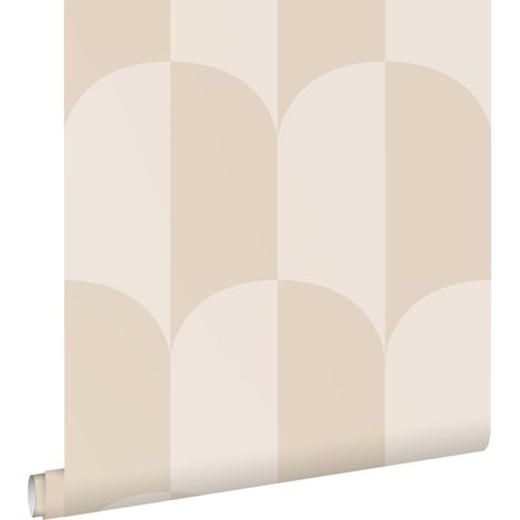 papier peint art déco beige et couleur sable - ESTAhome (1/5)
