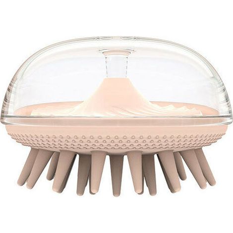 Brosse de bain en silicone pour chien, brosse de shampoing pour animal domestique, brosse de massage pour poils longs et courts, petits, moyens et chiens, chats (rose) (1/5)