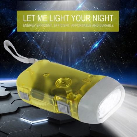 Lampe de poche dynamo 3 LED à manivelle pour camping (1/4)