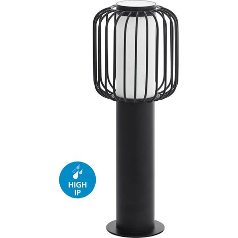 Paletto Esterno Contemporaneo Ravello Metallo Nero Policarbonato Bianco E27 (1/4)