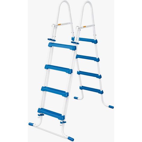 Échelle pour Piscine - Métal et Plastique Renforcé - Marches Pliantes - Accès Sécurisé pour Bassin Hors Sol jusqu'à (1/5)