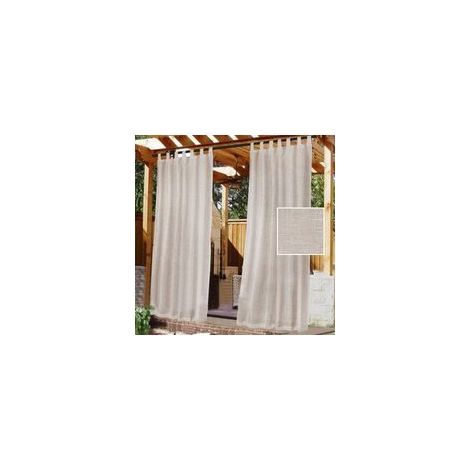 Rideau Extérieur avec Onglet en Haut - Lot de 2. Rideau Imperméable aux Occultants, Fermeture Velcro, pour Pergola, Gazebo, Terrasse, Pavillon, H240 x L132 cm, Naturel (1/4)