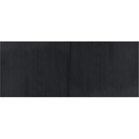 Tapis rectangulaire noir 80x200 cm bambou (1/5)