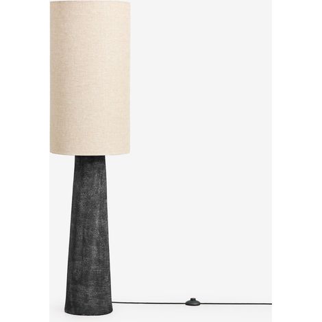 SKLUM Stehlampe aus Leinen und Fiberglas Loana Schwarz