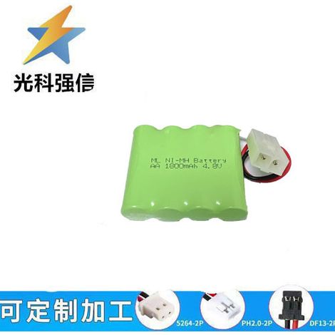 AA rechargeable battery for toy car with cord, transforming design, 4.8V 1800mAh NiMH, AA plug, 2.54mm pins.