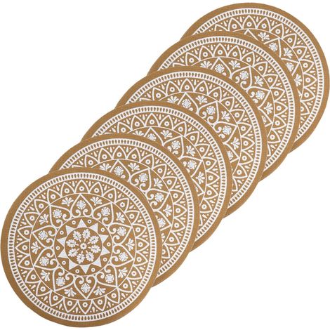 Lot de 6 sets de table imitation jute lessivables (1/2)