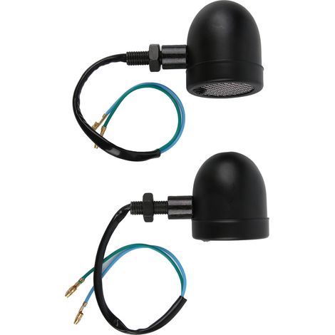 Clignotants LED Moto 2 Pièces 12V Jaune Vintage Coque Noire Universel (1/5)