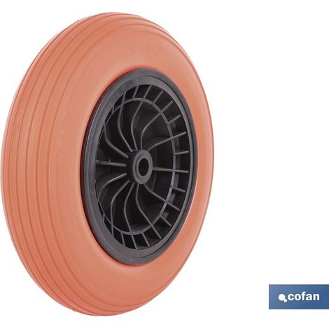 Roue anti-crevaison pour brouette de chantier avec roulement (Ø80x370 mm) COFAN 09402706