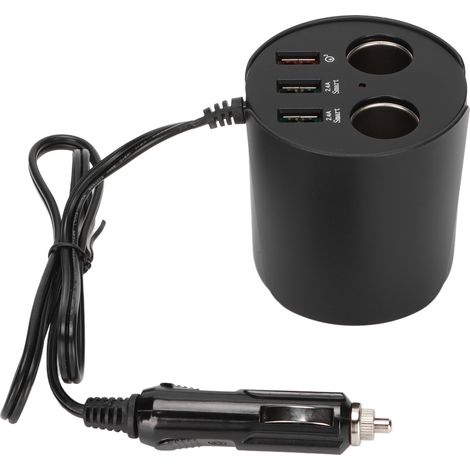 MR-01B Kfz-Zigarettenanzünder-Ladegerät mit 3 Schnelllade-USB-Anschlüssen und 2 Steckdosen. Zigarettenanzünder-Adapter (1/5)
