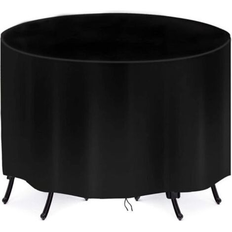 Housse de table de patio ronde imperméable, tissu Oxford robuste, housse de meubles de patio, ensemble de chaises de table de patio, housses pour table ronde de jardin, ensemble de salle à man