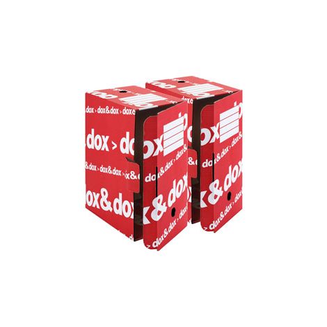 Rexel Dox CF12 - Scatola Archivio in Cartone 265x365 mm, Dorso 17,5 cm, Colore Rosso, Confezione da 12 Pezzi