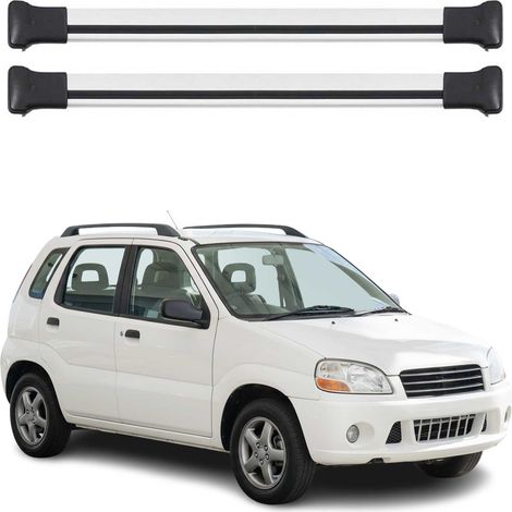 OMAC Aluminium Dachträger Querträger für Suzuki Ignis I 2000-2006 – Max. 75 kg – 2 Stangen Silber (1/5)