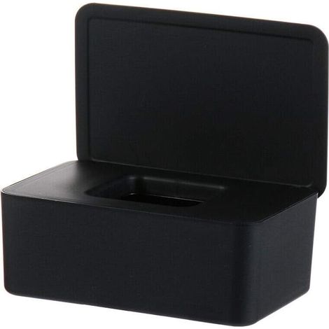 Boîte de rangement pour mouchoirs humides anti-poussière pour bébé, scellée avec couvercle (noir)