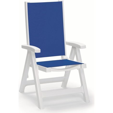 POLTRONA ESMERALDA TEX 5 POSIZIONI - SCAB Colore: Bianco - Telo blu