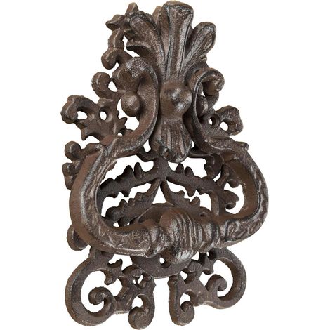 HOMESCAPES Heurtoir de porte décoratif en fonte marron – motif classique (1/5)