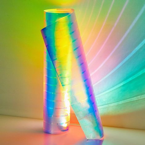 Film d'intimité pour fenêtre - Film en Verre dépoli - Bloque la Chaleur - Non adhésif - Autocollant décoratif pour Maison, Bureau, Salle de Bain - 200 x 45 cm - Arc-en-Ciel (1/5)