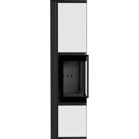 Kaminofen aus Stahl KRATKI TORA/L 8 kW Ø 150 Weißes Glaspaneel schwarz Verkleidung (1/5)