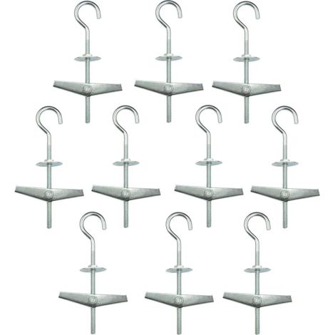 Lot de 10 ancrages à ressort 94cm-fixation de faux plafond, charnière en plaques de plâtre, boulons à œil pour cloisons sèches-acier galvanisé Cr3 + (1/4)