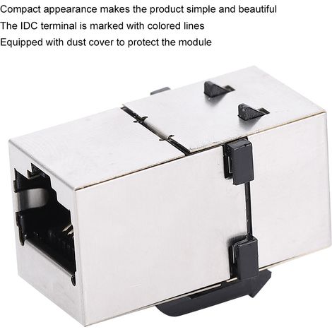 2 pièces module RJ45 blindé Cat6 connecteur réseau à câblage traversant pour câble informatique (1/5)