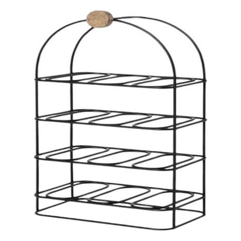 25 Inch 12 Bottle Wine Rack - Cast Iron - L63 x W33 x H18 cm - Black