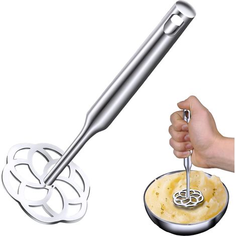 Prensa para manzanas de acero inoxidable 304, diseño ergonómico, utensilio de cocina para papillas y verduras. (1/5)