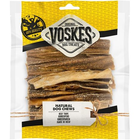 Trippa di manzo PER CANI, prelibatezza naturale essiccata, snack da masticare voskes 150G PCS (1/2)