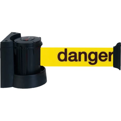 Enrouleur mural avec sangle Jaune avec marquage Danger 3m x 50mm - 2032001 (1/3)