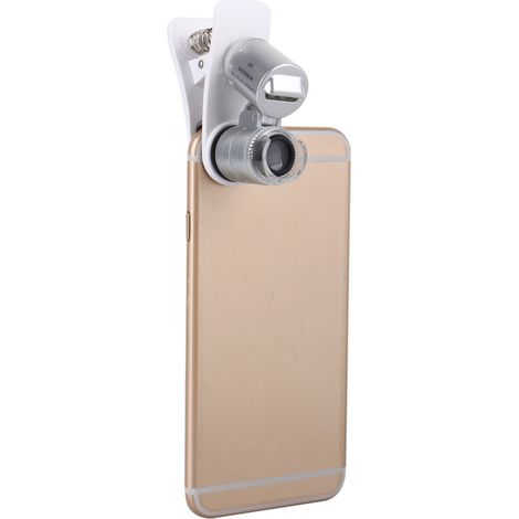 Loupe 60x pour téléphone portable, objectif de caméra, microscope LED avec clip pour iPhone (1/5)