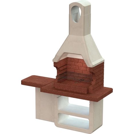 barbecue a carbonella in calcestruzzo sarom fuoco "sparta" 170x64x232 cm