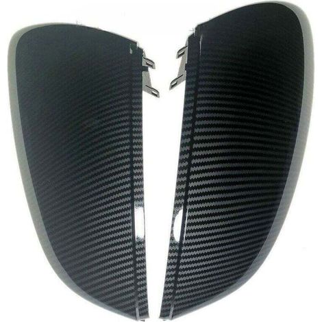 Coppia di calotte per specchietti laterali LHD per Audi A3 S3 RS3 21-22 (effetto carbonio) - Ricambio, nere, con fori pratici (1/4)