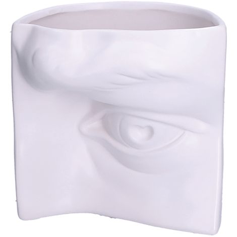 AUGUSTO VASO DECORATIVO OCCHIO BIANCO 18x15x18 CM RITUALI DOMESTICI
