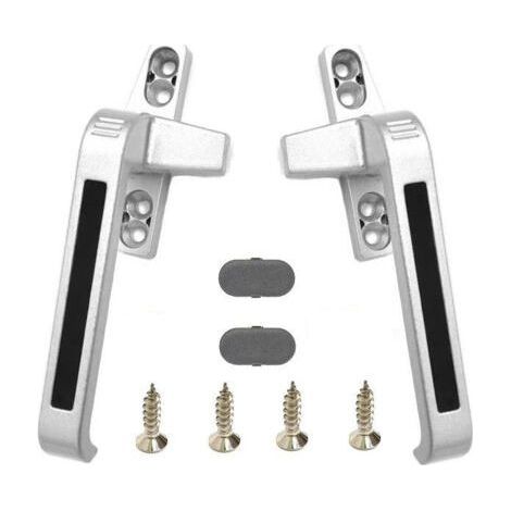 PA Poignée de fenêtre verrouillable Poignée de porte et de fenêtre - Accessoires de fenêtre en aluminium - 2 pièces (main gauche, main droite) (1/4)