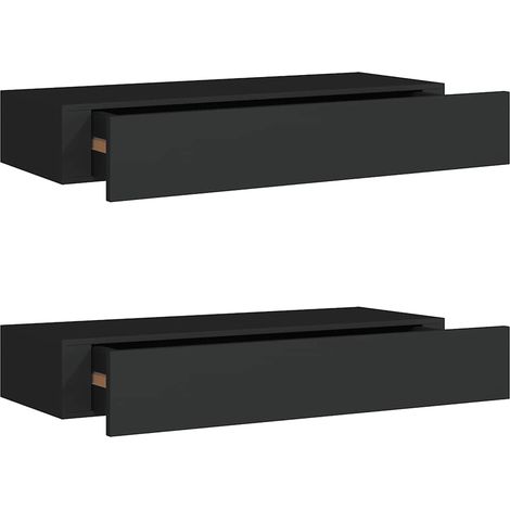 Maison Exclusive - Wandregale mit Schubladen 2 Stk. Schwarz 60x23