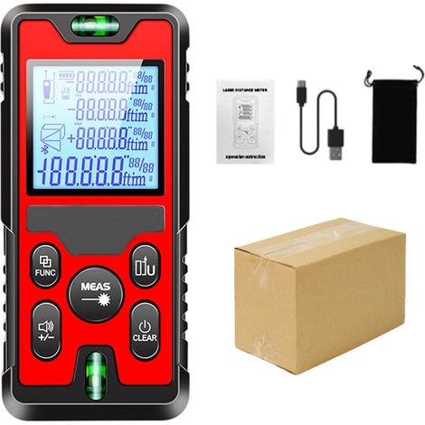 Medidor Laser De Distancia - 120 M - Medición De Superficie Y Volumen - Función Pitágoras - Recargable Por USB-C - Memoria Para 39 Grupos (1/5)