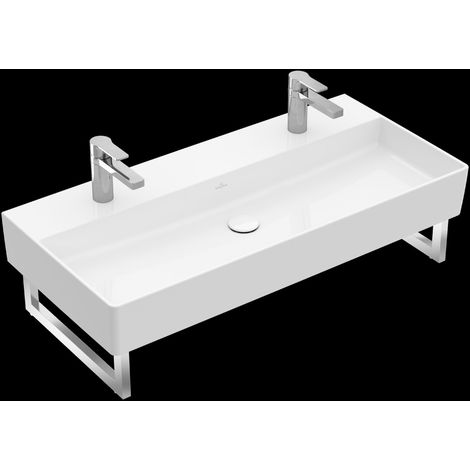 Villeroy & Boch Memento 2.0 lavabo mural, 2 trous pour robinet, (1/2)