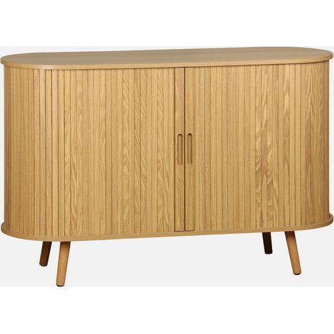Aparador escandinavo con 2 puertas correderas, 120cm (1/5)