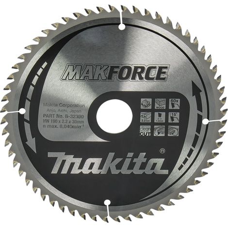 MAKITA B-32390 MAKFORCE for Wood 190mm x 30mm x 60T