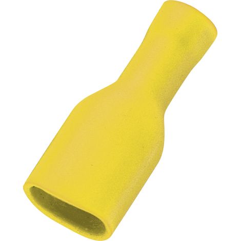 TRU COMPONENTS 1572130 Flachsteckhülse Steckbreite: 6.4 mm Steckdicke: 0.8 mm 180 ° Vollisoliert Ge