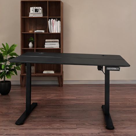 Bureau assis-debout électrique 140 x 70 cm noir 140 x 70 x 116 cm (1/5)