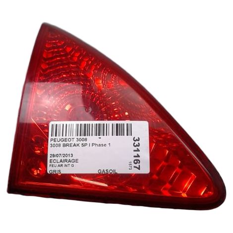 [PRODUIT D'OCCASION] Feu Arriere Interieur Gauche PEUGEOT 3008 Break I Phase 1 2009-2013 ♻️ Ref Oe. 6350he - Garantie à vie (1/3)