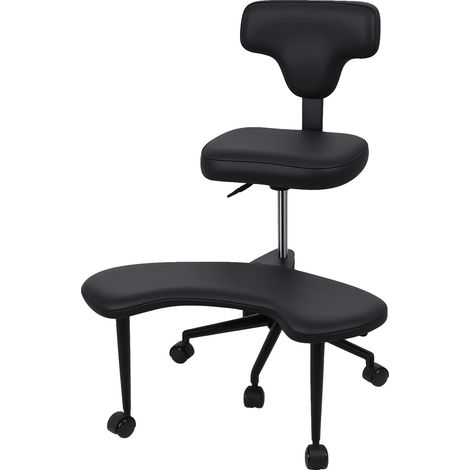 Chaise de bureau, design ergonomique, hauteur réglable, Noir (1/2)