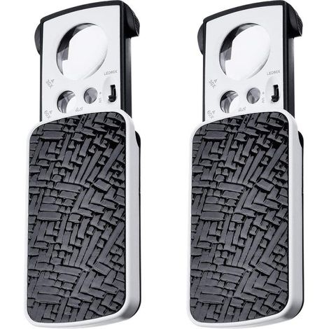 2 lupas de bolsillo portátiles con iluminación LED, lupa pequeña multipotencia de 30X, 60X y 90X con luz negra, ideal (1/4)