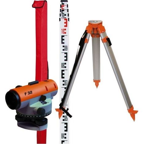 Kit A Livellatore F32 - 1 Livello + 1 Mirino + 1 Treppiede in alluminio - Nedo