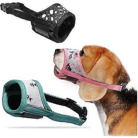 Muselière pour chien, en nylon imprimé doux, respirante et ajustable, avec boucle, pour chiens de petite, moyenne et grande taille. Empêche les morsures et les aboiements. Taille XS. (1/5)